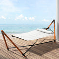 Gardeon Hammock Bed with Stand Grey Outdoor Camping Timber