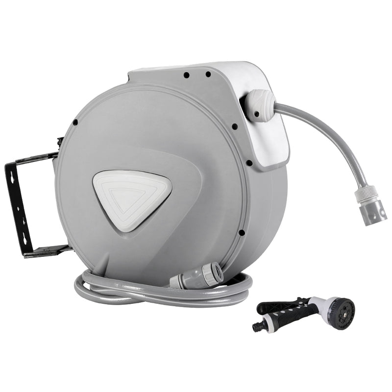 Water Hose Reel 20M Retractable Auto Rewind Spray Gun