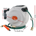 Greenfingers Water Hose Reel 20M Retractable Garden Brass Spray