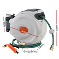 Green Fingers 30M Water Hose Reel Retractable Brass Spray Gun