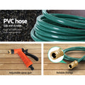 Green Fingers 30M Water Hose Reel Retractable Brass Spray Gun