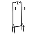Green Fingers Hose Holder Metal Portable 4 Spikes Black Garden Stand