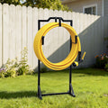 Green Fingers Hose Holder Metal Portable 4 Spikes Black Garden Stand