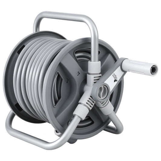Green Fingers 20m Garden Hose Reel Auto Rewind 1/2" Heavy Duty