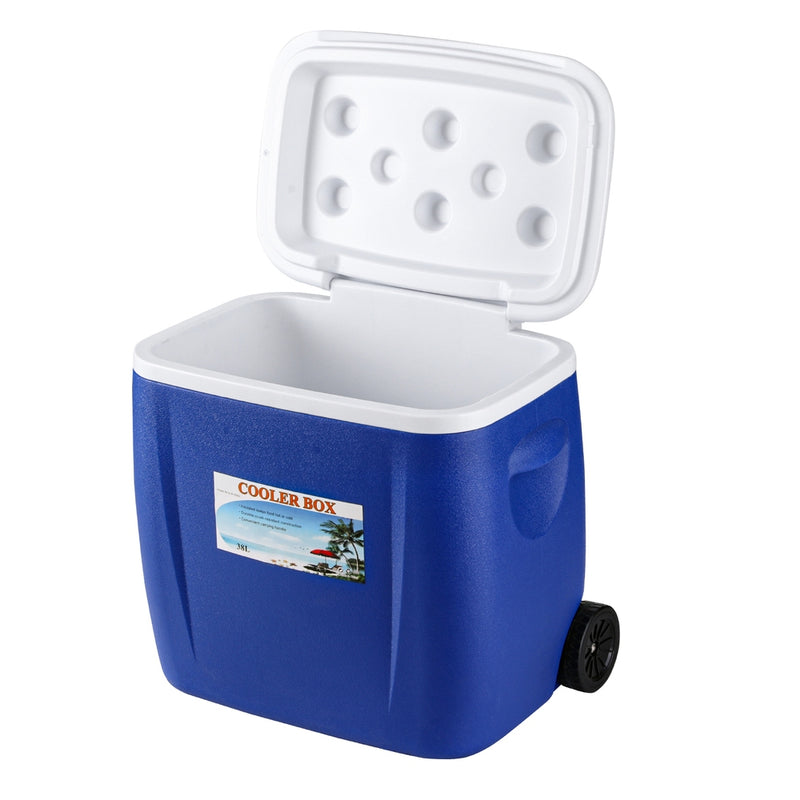 Glacio 38L Portable Ice Cooler Box Wheels Camping Fridge