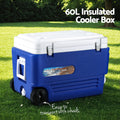 Glacio 60L Portable Ice Cooler Box Wheels Camping Fridge