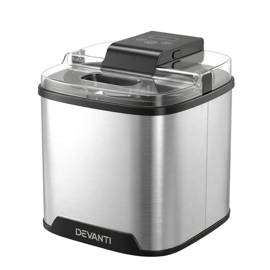 Devanti Ice Cream Maker 2L Gelato Sorbet Machine Silver