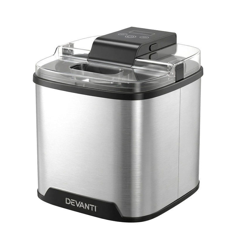 Devanti Ice Cream Maker 2L Gelato Sorbet Machine Silver