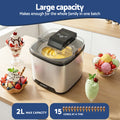 Devanti Ice Cream Maker 2L Gelato Sorbet Machine Silver