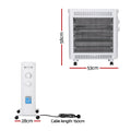 Devanti 2200W Infrared Radiant Heater Portable Electric Space White