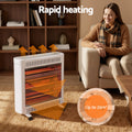 Devanti 2200W Infrared Radiant Heater Portable Electric Space White