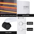 Devanti 2200W Infrared Radiant Heater Portable Electric Space White