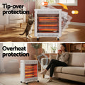 Devanti 2200W Infrared Radiant Heater Portable Electric Space White