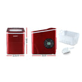 Devanti Portable Ice Cube Maker 2L Red Benchtop Home Bar