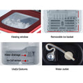 Devanti Portable Ice Cube Maker 2L Red Benchtop Home Bar