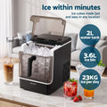 Devanti Ice Maker 23kg Portable Basket Square Cube Machine Black