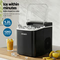 Devanti Ice Maker Machine 12kg Portable Countertop Self Cleaning Black
