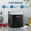 Devanti Ice Maker Machine 12kg Portable Countertop Self Cleaning Black