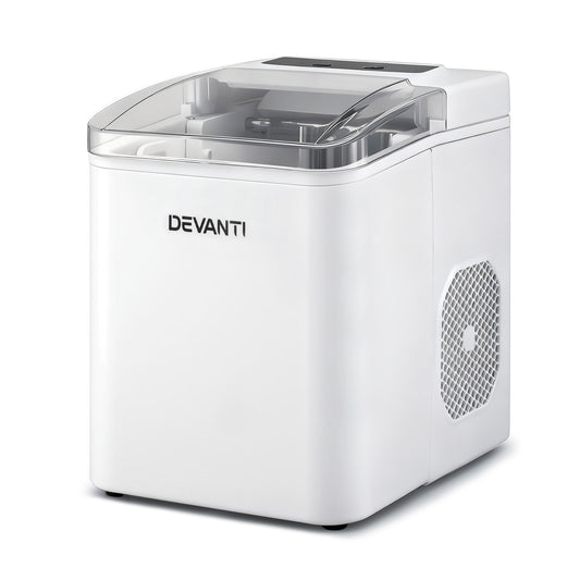 Devanti Ice Maker 12kg Portable Countertop Self Cleaning 1.2L White