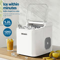 Devanti Ice Maker 12kg Portable Countertop Self Cleaning 1.2L White