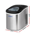 Devanti 2.4L Portable Ice Cube Maker Stainless Steel
