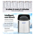 Devanti 2.4L Portable Ice Cube Maker Stainless Steel
