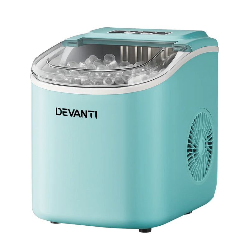 Devanti 12kg Ice Maker Machine Self Cleaning Green