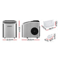 Devanti 12kg Ice Maker Machine Self Cleaning Silver
