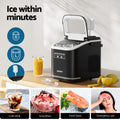 Devanti Ice Maker 12kg Portable Countertop Self Cleaning Black 1.3L
