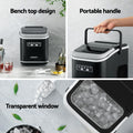 Devanti Ice Maker 12kg Portable Countertop Self Cleaning Black 1.3L