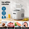 Devanti Ice Maker Machine Portable 12kg Self Cleaning 1.3L White