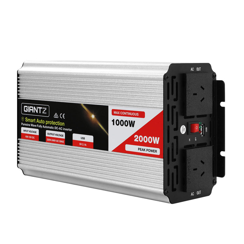 Giantz 1000W 2000W Pure Sine Wave Power Inverter 12V 240V