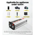 Giantz 1500W Pure Sine Wave Power Inverter DC-AC