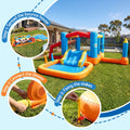Keezi Inflatable Kids Pool Play Park Jumping Castle Volleyball Net with Blower Balls 4mx4.37m