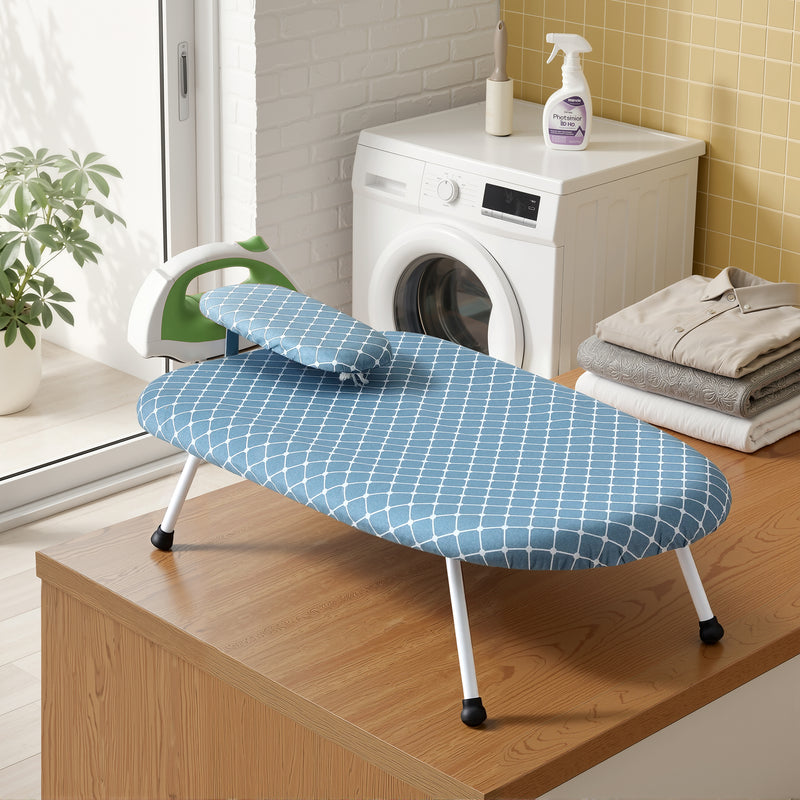 Artiss Tabletop Ironing Board Folding Legs Blue Small