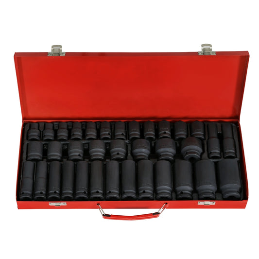 Giantz 35pc 1/2" Drive Impact Socket Set Metric 8-32mm Case