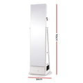 Artiss 360° Rotating Jewelry Cabinet Full Length Mirror, White