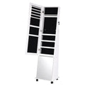 Artiss Jewelry Cabinet Frameless Full Length Mirror with Wheels, White