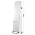Artiss Jewelry Cabinet Frameless Full Length Mirror with Wheels, White