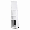 Artiss Jewelry Cabinet Frameless Full Length Mirror with Wheels, White