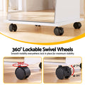 Artiss Jewelry Cabinet Frameless Full Length Mirror with Wheels, White