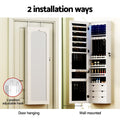 Artiss Jewellery Cabinet LED Mirror Lockable Storage