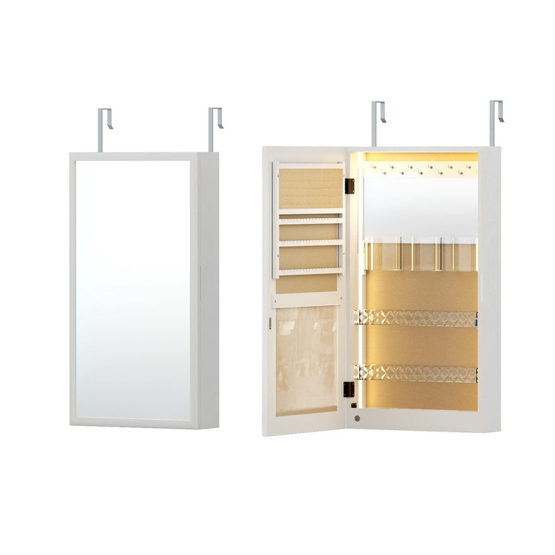 Artiss Jewellery Cabinet Mirror Door Wall Mount 80 Char