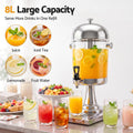5-Star Chef 8L Beverage Juice Dispenser Tap Ice Tube Single Drip Tray