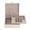 Embellir Jewellery Box 2 Layer Storage Organiser Leather Display White