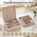 Embellir Jewellery Box 2 Layer Storage Organiser Leather Display White