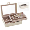 Embellir 2 Layer Jewellery Box Organiser with Clear Lid White