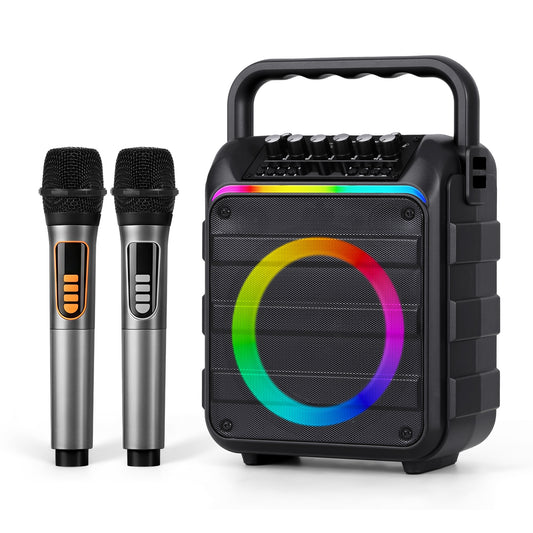 Alpha Karaoke Machine Bluetooth 2 Wireless Microphones Portable