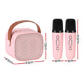 Alpha Portable Karaoke Machine 2 Wireless Microphones Adults Kids