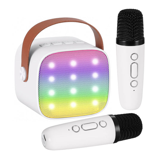 Alpha Mini Portable Karaoke Machine for Adults Kids with 2 Wireless Microphones